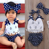 3pcs Sleeveless Polka-dot Set - RouxBaby